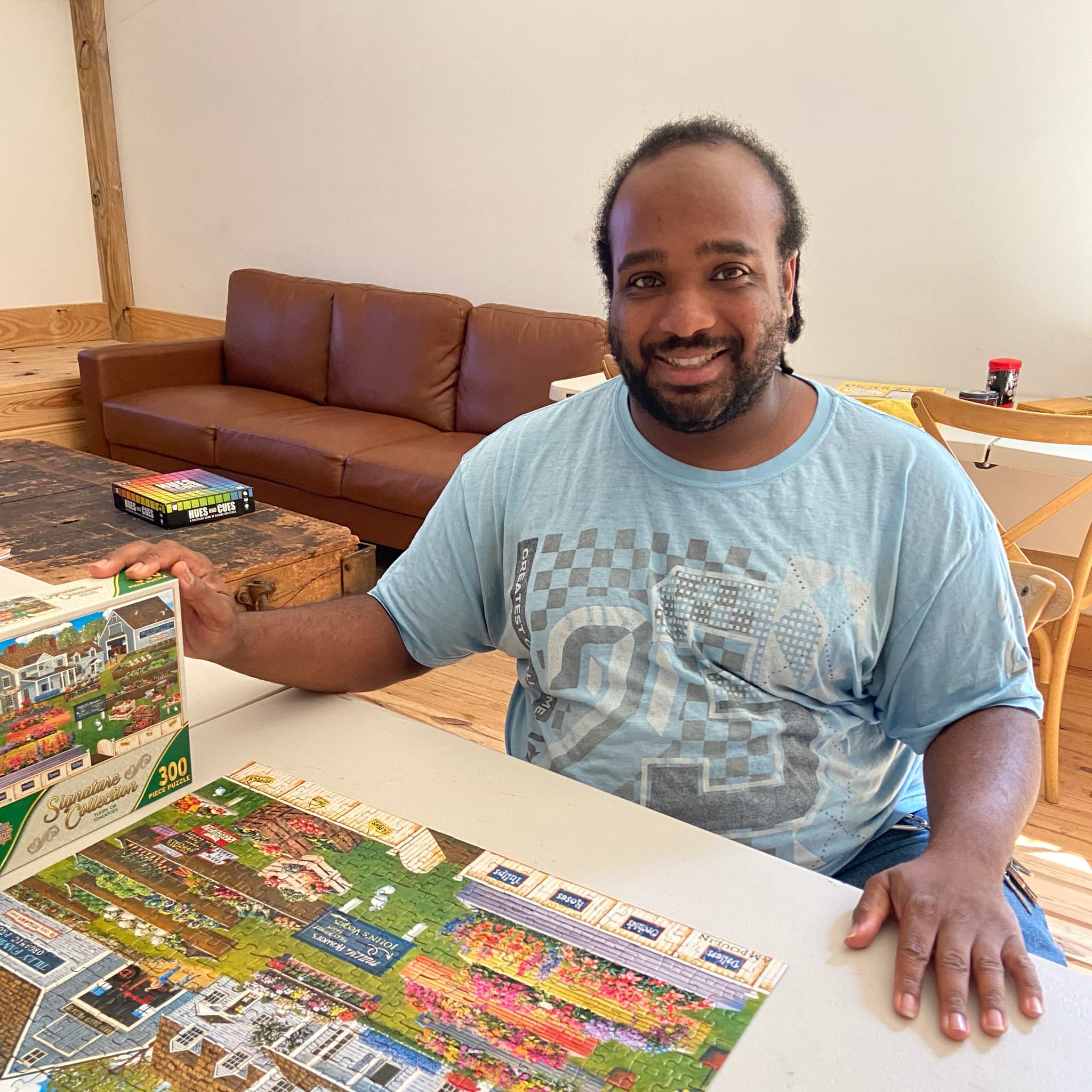 Adult participating in a community activity